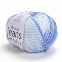 Jeans Soft Colors YarnArt - 6213 (белый/голуб)