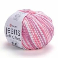 Jeans Soft Colors YarnArt - 6206 (коралл/белый)