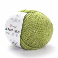 Alpaca gold paillettes YarnArt - 9310 (салатовый)