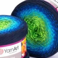 Flowers (YarnArt) - 300 (тем.син./василек/зелен)