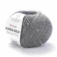 Alpaca gold paillettes YarnArt - 9304 (темно-серый)