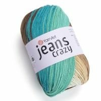Jeans Crazy (YarnArt) - 8216 (беж/св.корич/бирюза)