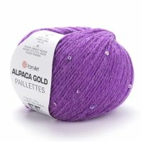 Alpaca gold paillettes YarnArt - 9308 (лиловый)