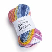 Adore Dream, YarnArt - 1072 (бел/лил/желт/син)