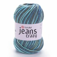 Jeans Crazy (YarnArt) - 7212 (джинс/бирюз/серый)