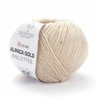 Alpaca gold paillettes YarnArt - 9302 (кремовый)