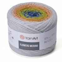 Flowers Merino (YarnArt) - 562 (перванш/св.терракот/липа/синий)