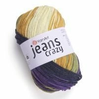 Jeans Crazy (YarnArt) - 8220 (бел/песоч/фиол)
