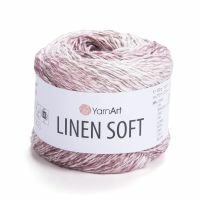 Linen soft YarnArt - 7405 (пудра/белый)