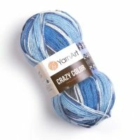 CRAZY COLOR (YarnArt) - 134 (голубой принт)