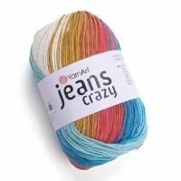 Jeans Crazy (YarnArt) - 8221 (бел/пес/корал/бир)