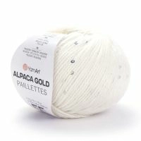 Alpaca gold paillettes YarnArt - 9301 (молочный)