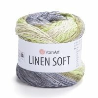 Linen soft YarnArt - 7414 (сер/св.салат/хаки)