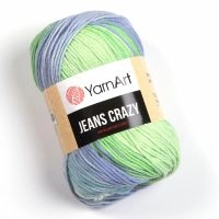 Jeans Crazy (YarnArt) - 8208 (салат/серо-голубой)
