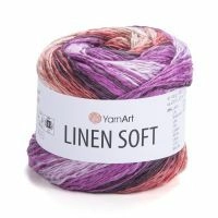 Linen soft YarnArt - 7413 (фукс/коралл/пудра)