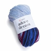 Adore Dream, YarnArt - 1075 (синий/гол/т.красн)