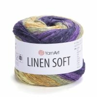Linen soft YarnArt - 7410 (фиол/горц/хаки)