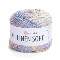 Linen soft YarnArt - 7404 (беж/т.роз/син)