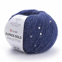 Alpaca gold paillettes YarnArt - 9313 (синий)