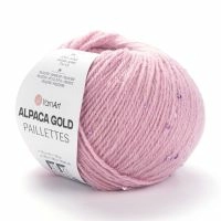Alpaca gold paillettes YarnArt - 9306 (розовый)