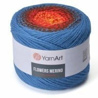 Flowers Merino (YarnArt) - 568 (тем.голубой/корич/красный)