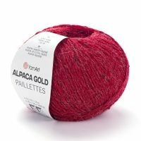 Alpaca gold paillettes YarnArt - 9307 (темно-красный)