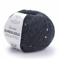 Alpaca gold paillettes YarnArt - 9314 (темный маренго)