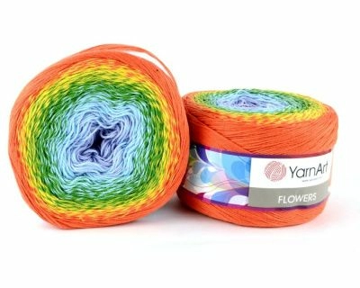 Пряжа оптом Малик Flowers (YarnArt) - 320 (корич/голуб/белый)