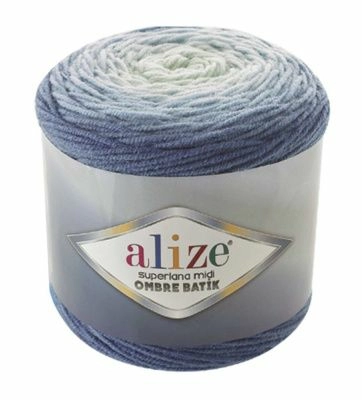 Пряжа оптом Малик SUPERLANA MIDI OMBRE BATIK (Alize) - 7275 (бирюзовый)