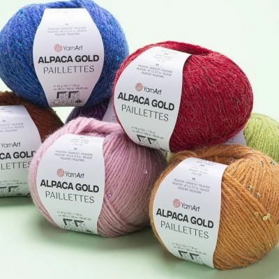 Alpaca gold paillettes YarnArt
