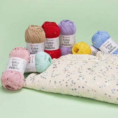 Cotton Gold Paillettes