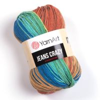 Jeans Crazy (YarnArt) - 8209 (рыже-салатовый батик)