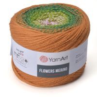 Flowers Merino (YarnArt) - 565 (св.терр/изумруд/липа/св.розов)