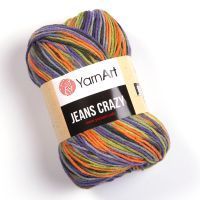 Jeans Crazy (YarnArt) - 8213 (зелен-фиолет-оранж)
