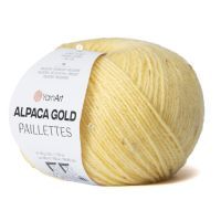 Alpaca gold paillettes YarnArt - 9318 (лимон)