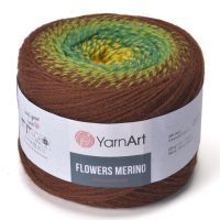 Flowers Merino (YarnArt) - 556 (свет.коричн/липа/изумруд)