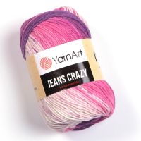 Jeans Crazy (YarnArt) - 8206 (розово-сиреневый принт)