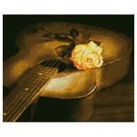 Гитара и роза, 55х46 см.
