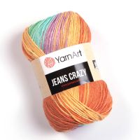 Jeans Crazy (YarnArt) - 8202 (салат/оранж принт)