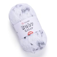 BABY COLOR (YarnArt) - 205 (белый с серым)