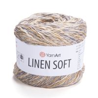 Linen soft YarnArt - 7407 (бежев/серый)