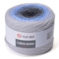 Flowers Merino (YarnArt) - 557 (перванш/голубой/тем.серый)