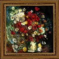 Риолис Ваза с маками, васильками и хризантемами" по мотивам картины В. Ван Гога»,  30*30 см