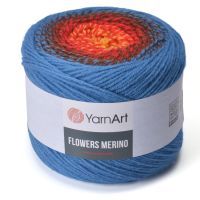 Flowers Merino (YarnArt) - 568 (тем.голубой/корич/красный)