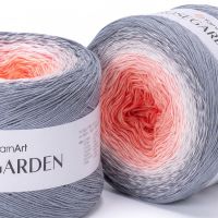 Rosegarden YarnArt - 341 (серый/белый/коралл)