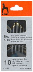 Иглы швейные ручные в ассортименте (Пони) Иглы для синтетических тканей № 5-10, 10 шт.