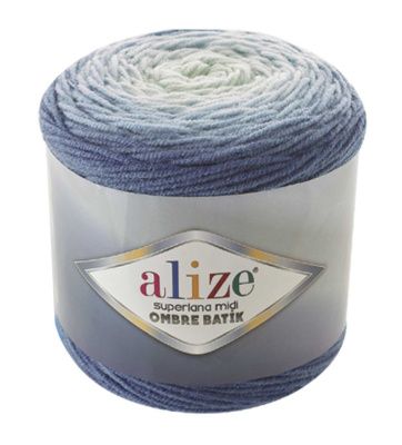 Пряжа оптом Малик SUPERLANA MIDI OMBRE BATIK (Alize) - 7275 (бирюзовый)