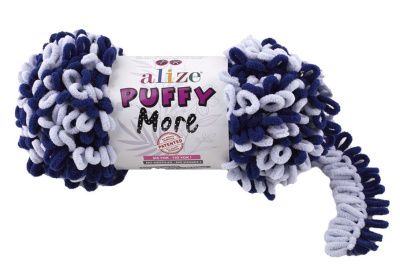 Пряжа оптом Малик Puffy MORE (Alize) - 6506 (бел/оранж)