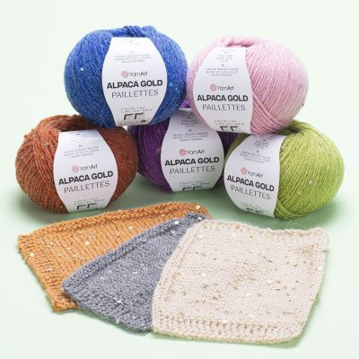 Alpaca gold paillettes YarnArt