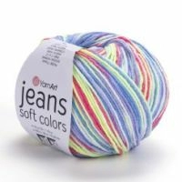 Jeans Soft Colors YarnArt - 6207 (гол/лайм/коралл)